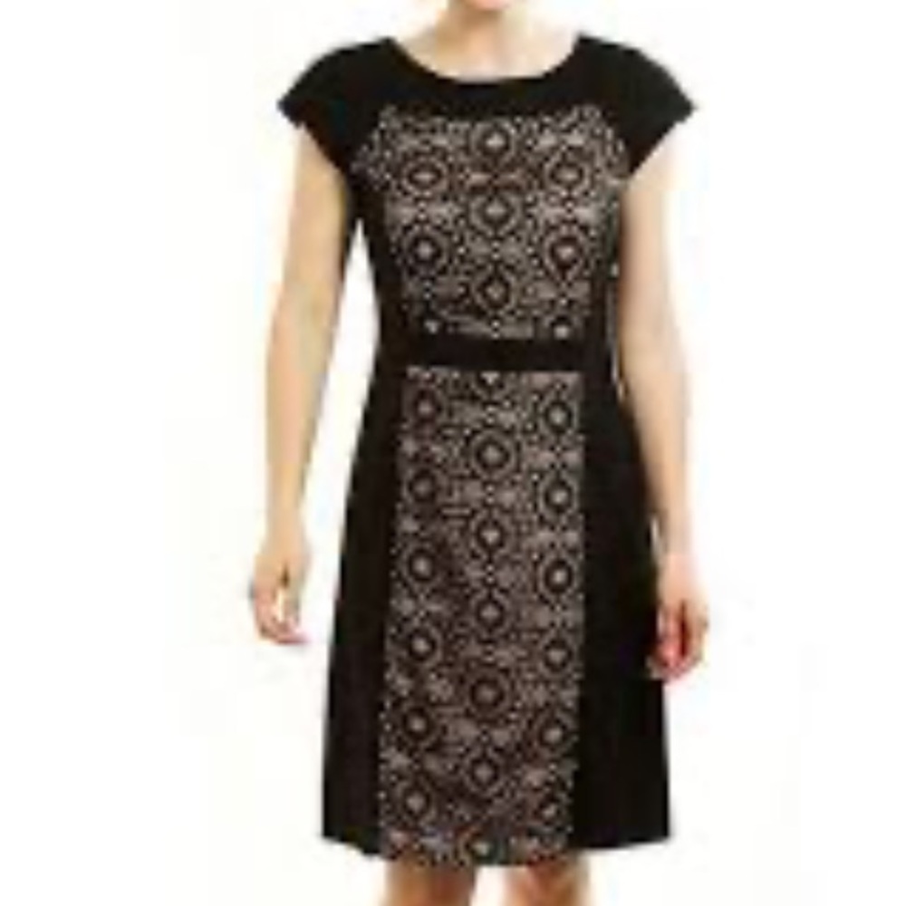 Elegant Black and White Patterned Dress